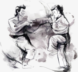 古典武术中国古风水墨武侠高清图片