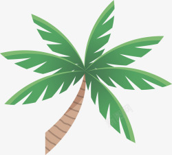 夏天海滩椰树矢量图素材