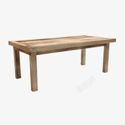 棕色长条旧桌子素材