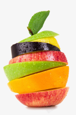 矢量水果苹果叠起的水果瓣高清图片