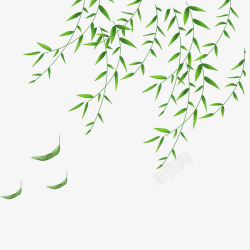 清明水墨风柳叶燕子清明节水墨风风中的柳叶高清图片