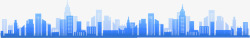 蓝色城市背景手绘蓝色城市建筑物高清图片