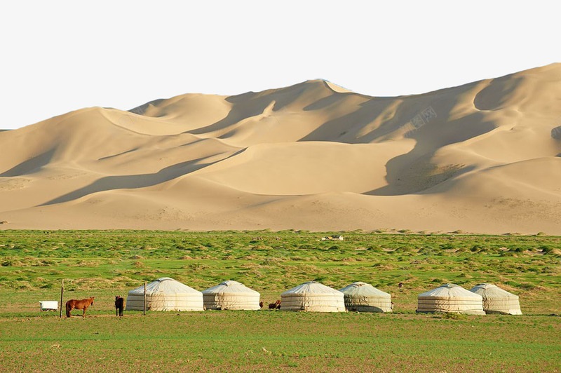 沙漠下的蒙古包png免抠素材_88icon https://88icon.com 戈壁 沙丘 沙漠 绿洲 蒙古包 风景素材