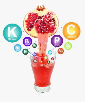石榴汁的营养元素png免抠素材_88icon https://88icon.com 水果 红色 维生素