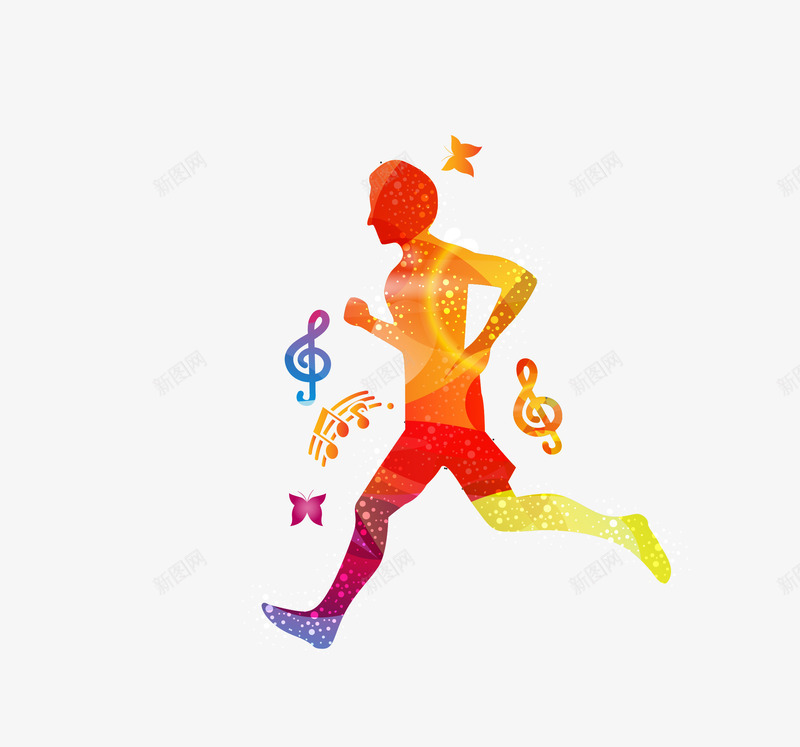 炫彩奔跑的人png免抠素材_88icon https://88icon.com 健康 奔跑 炫彩 矢量素材 跑步 跑步的人 锻炼 马拉松