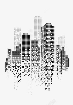 几何飘浮装饰创意城市元素高清图片