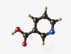 黑色维生素B3型分子形状素材