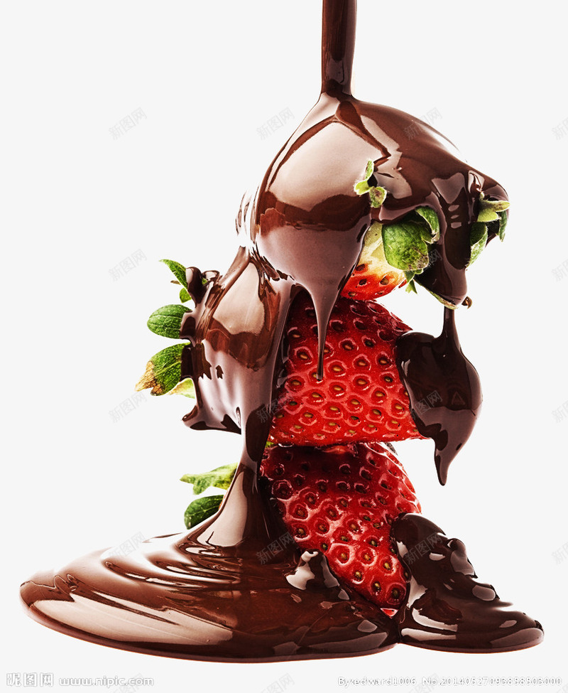 巧克力与草莓的碰撞png免抠素材_88icon https://88icon.com 巧克力 巧克力酱 棕色 绿色 美食 草莓