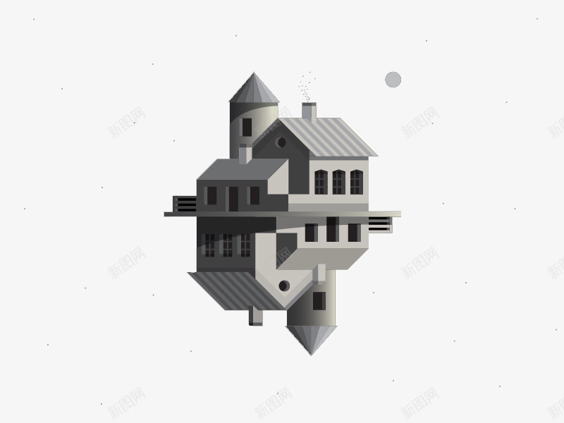 灰色建筑倒影png免抠素材_88icon https://88icon.com 地产 工程 建筑 建筑群 房产 景观 装修