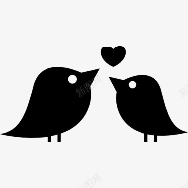 爱情动物对爱情鸟图标图标