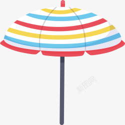 夏天休闲彩色遮阳伞卡通矢量图素材
