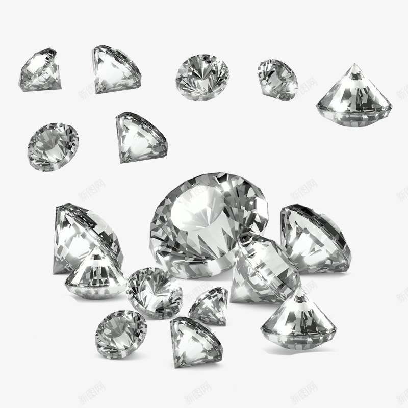 闪亮亮的钻石png免抠素材_88icon https://88icon.com 多面体 钻石 钻石png素材 闪亮