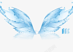 手绘翅膀素材水效果高清图片