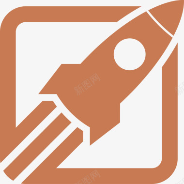 棕色病毒火箭logo矢量图图标图标