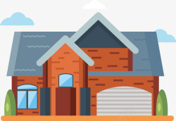 卡通的蘑菇房子扁平化房屋插图矢量图高清图片
