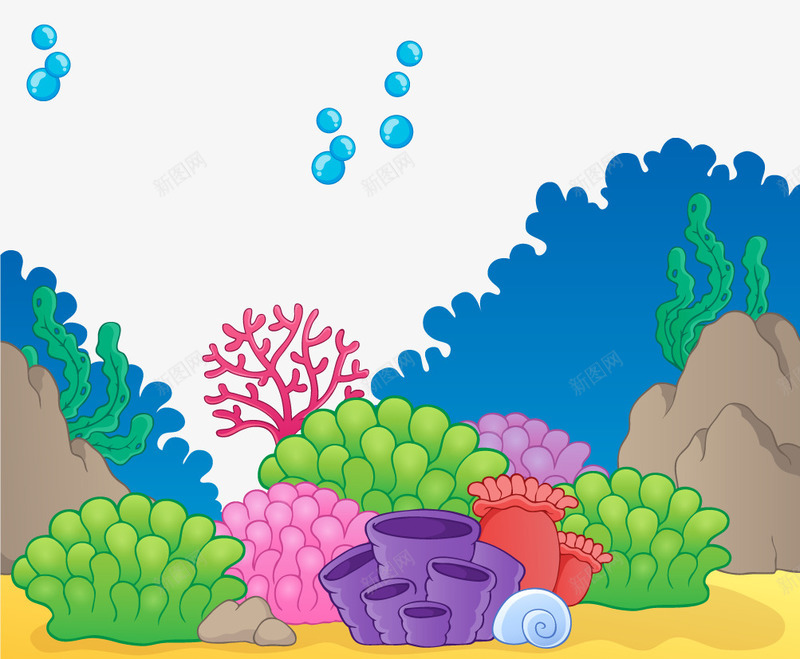 海底生物png免抠素材_88icon https://88icon.com 底纹 植物 海草 装饰