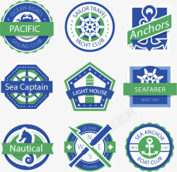 海蓝色海军徽章标志素材