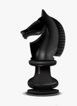 黑色质感3D国际象棋棋子素材