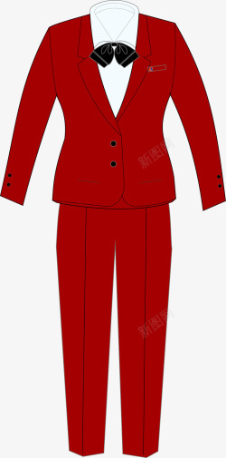 红色西装套装图素材