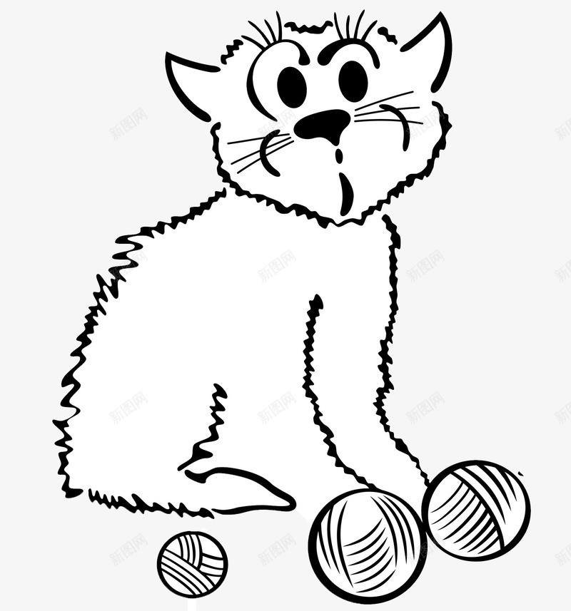 玩毛线的猫咪png免抠素材_88icon https://88icon.com 动物宠物 卡通平面 家庭宠物 手绘 毛线团 猫咪 玩耍 简笔画