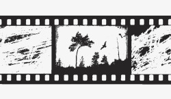 电影器材矢量图旧电影胶片黑白插图高清图片