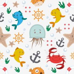 手绘海底世界素材