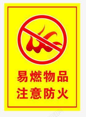 易燃物品禁烟火标识牌图标图标