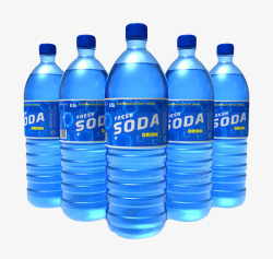 蓝色解渴苏打水塑料瓶饮用水实物素材
