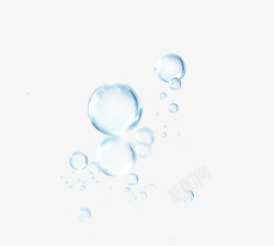 水中倒影水中的气泡蓝色高清图片