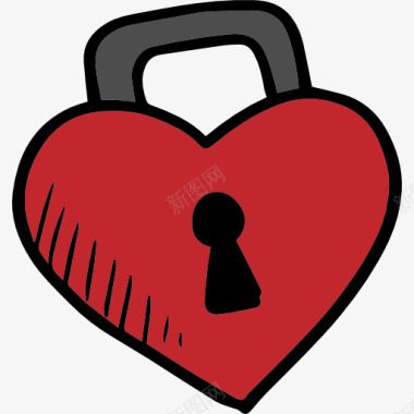 浪漫情人节礼盒心灵的锁图标图标