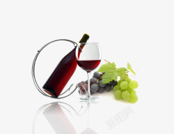 创意环状酒瓶架葡萄酒高脚杯素材