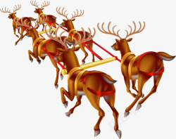 奔跑驯鹿褐色圣诞节奔跑驯鹿高清图片