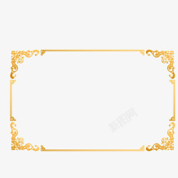 传统纹花装饰金色创意边框元素矢量图高清图片