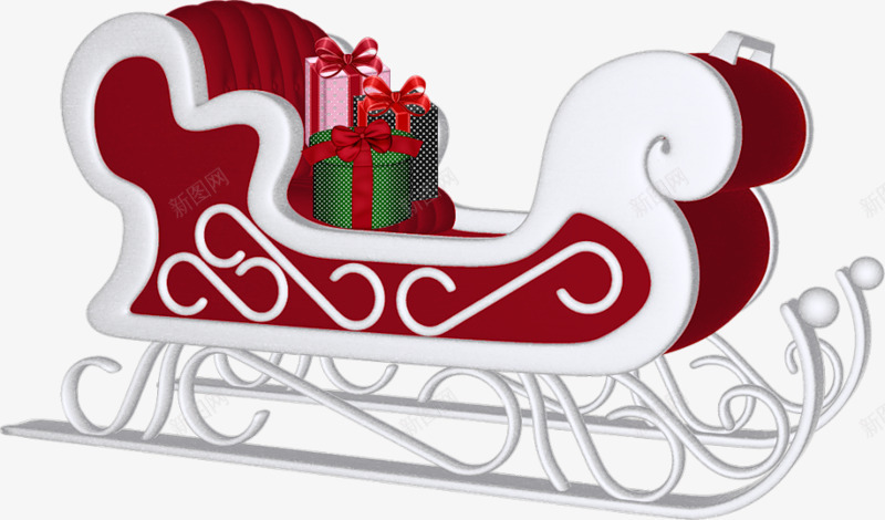 圣诞节雪橇车png免抠素材_88icon https://88icon.com 圣诞节 好看 彩色 简单