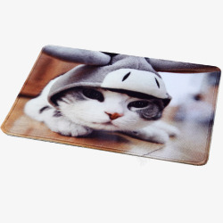 鼠标创意背景可爱猫咪桌垫高清图片