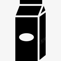 黑色食品背景饮料盒黑色容器的形状图标高清图片