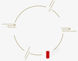 线性圆框中国风祥云圆框高清图片