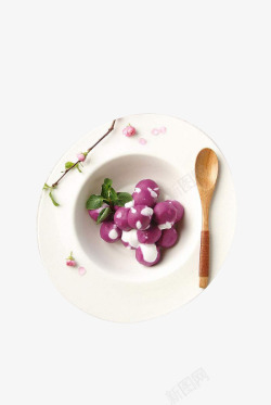 精致紫薯球甜品素材
