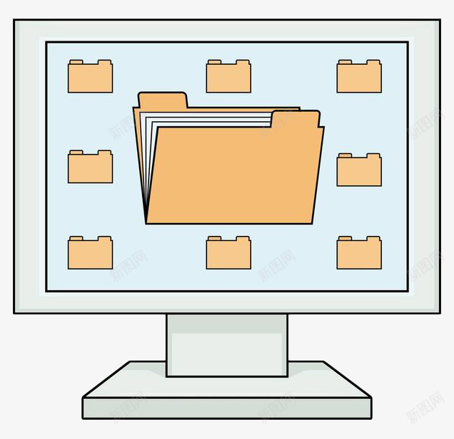 手绘电脑文件夹png免抠素材_88icon https://88icon.com 企业文件夹 夹纸板 屏幕 手绘 文件夹 文档储存 电脑