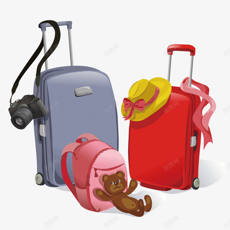一家人的观光旅行png免抠素材_88icon https://88icon.com 一家人的观光旅行 托行李箱 旅行 旅行箱 环球旅游 相机 背包
