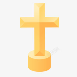 金色创意宗教十字架元素矢量图素材