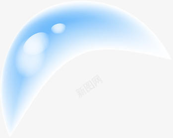 新月型蓝色水滴png免抠素材_88icon https://88icon.com 新月型 水滴 蓝色