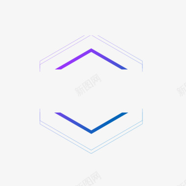紫色多边形科技线性图标图标