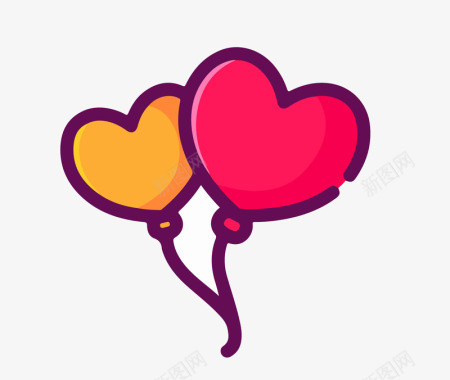 心形符号爱心气球图标图标