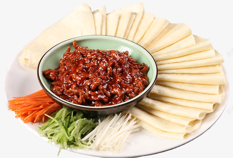 传统美食春饼京酱肉丝png免抠素材_88icon https://88icon.com 京酱肉丝 传统美食 春节 春饼
