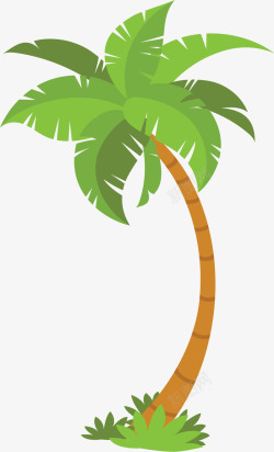 夏天绿色海边椰子树矢量图素材