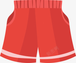 红色夏天度假短裤矢量图素材