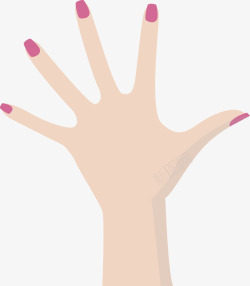 红指甲展开的女人手掌高清图片