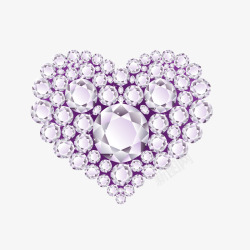 紫色钻石实心心形矢量图素材