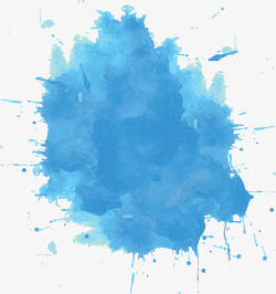 蓝色涂鸦天蓝色水彩泼墨涂鸦矢量图高清图片